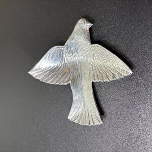 Unique Aluminum Dove in Flight Serving Tray Trinket Dish